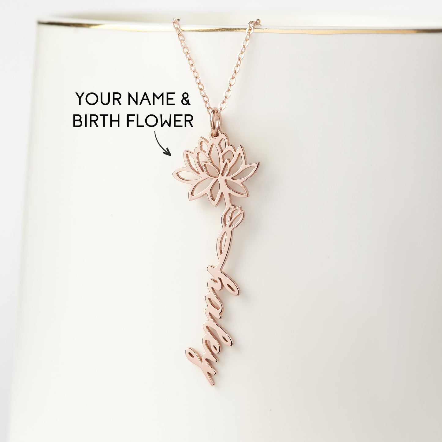 πΈ Birth Flower Name Necklace - Custom Floral Name Jewelry