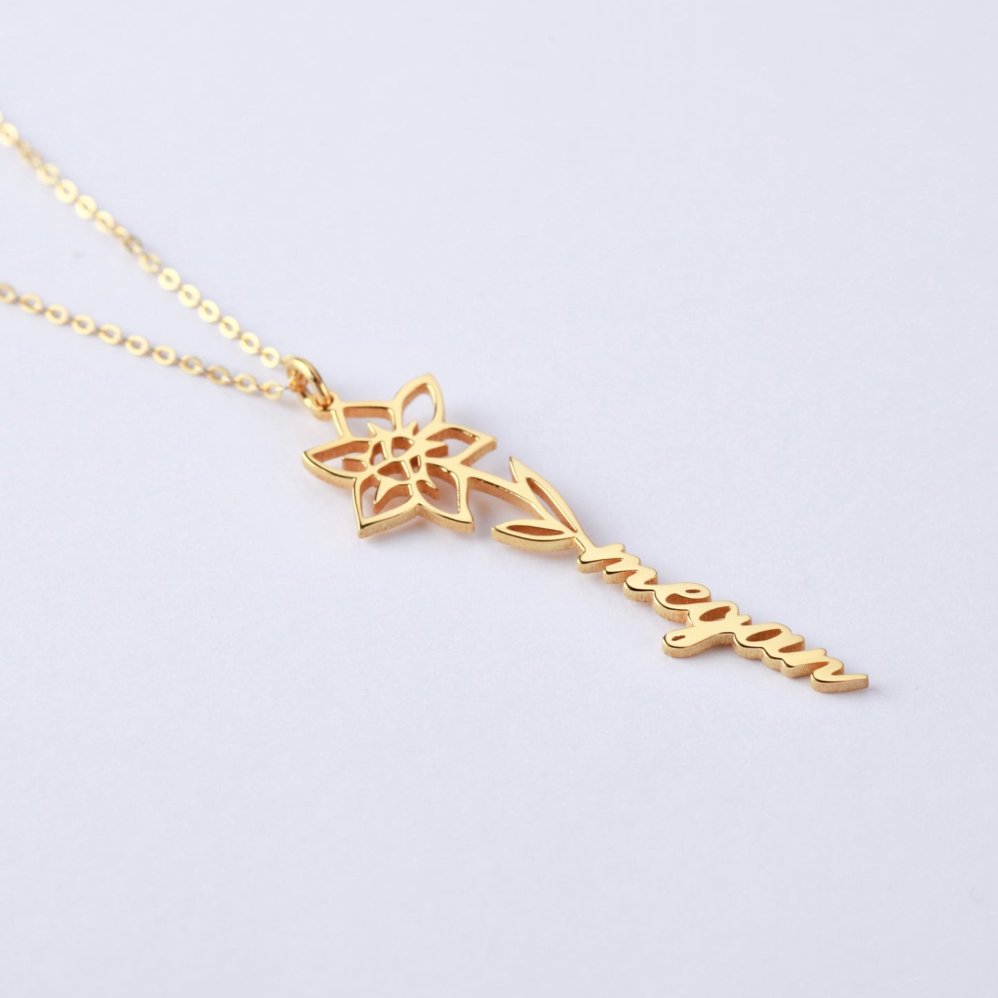 πΈ Birth Flower Name Necklace - Custom Floral Name Jewelry
