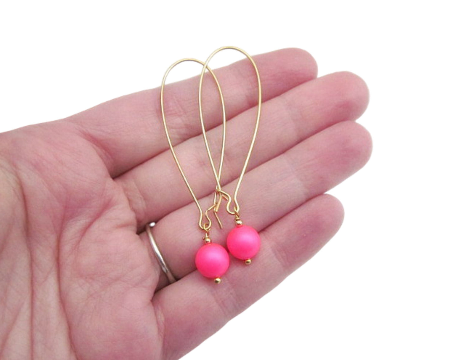 🌈 Neon Bead Dangle Earrings - 80's Retro Vibes with Custom Length!