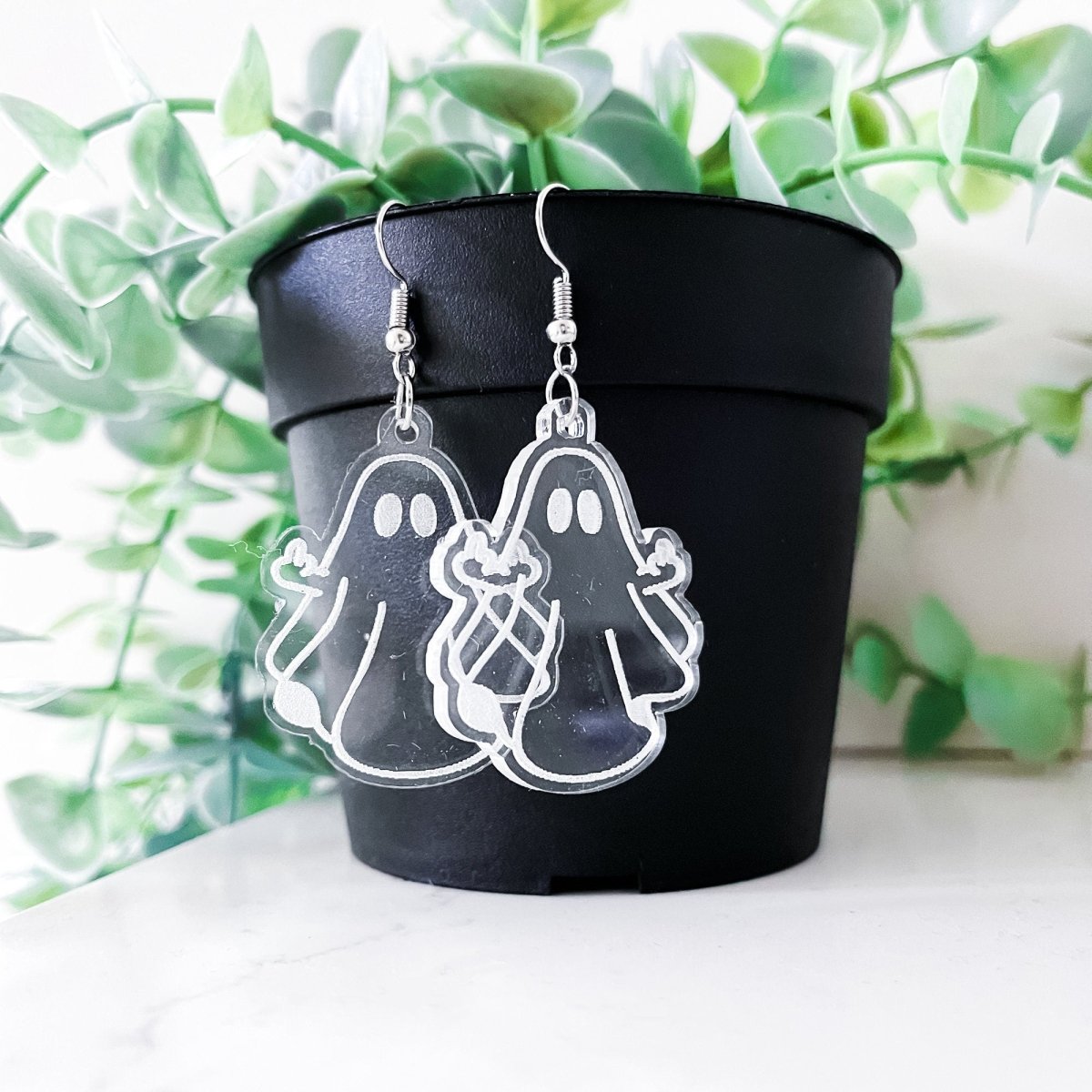 Clear Acrylic Ghost Dangle Earrings