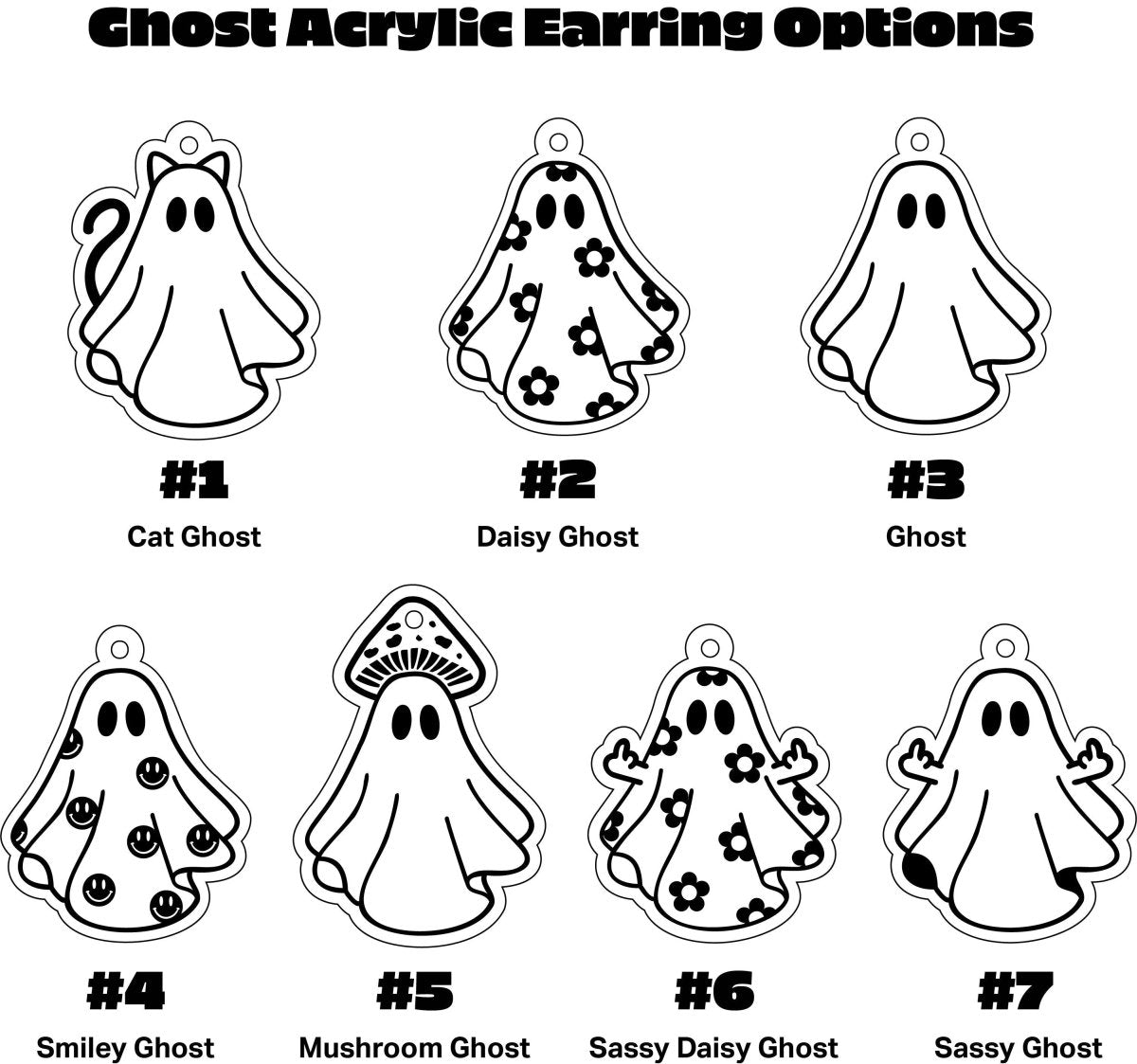 Clear Acrylic Ghost Dangle Earrings