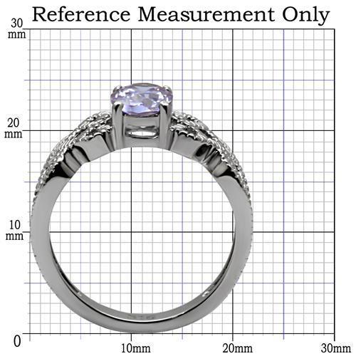 Light Amethyst Solitaire Ring - Stainless Steel