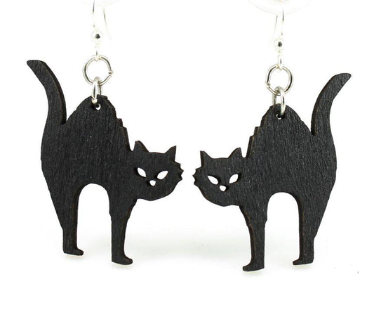 Spooky Black Cat Halloween Earrings