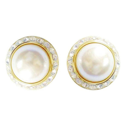 Timeless 15mm Faux Pearl Rondelle Stud Earrings