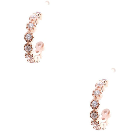 Half Hoop Cozy Cubic Zirconia Huggy Hoop Earrings