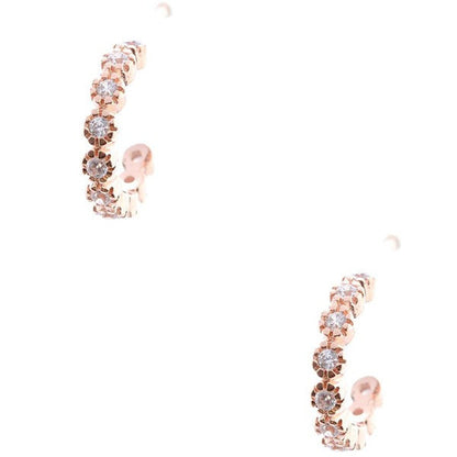 Half Hoop Cozy Cubic Zirconia Huggy Hoop Earrings