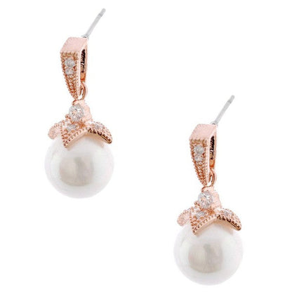 Baroque Pearl Drop Cubic Zirconia Dangle Earrings