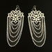 Fringe and Layered Fish Hook Chunky Chain Earrings