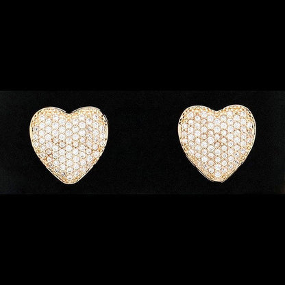 Shimmering Cubic Zirconia Heart Stud Earrings