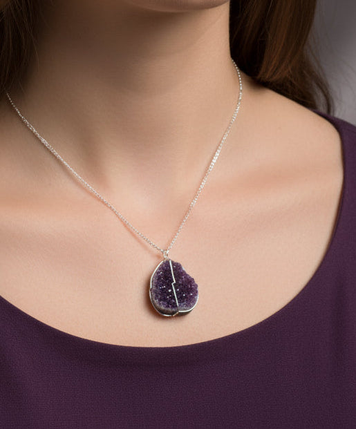 ✨ Druze Crystal Necklace - Choose Your Stone