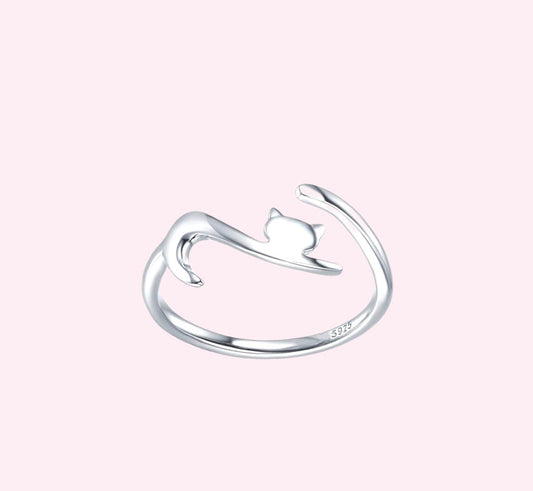 Jumping Cat Ring-Adjustable Handmade Jewelry