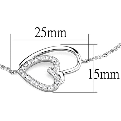 💎 Heart Design CZ Bracelet - Sparkling Romance in Rhodium