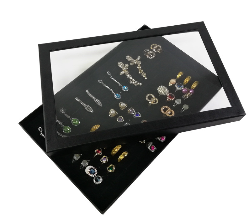 100 Slots Jewelry Ring Display Organizer Tray Holder Earrings Storage