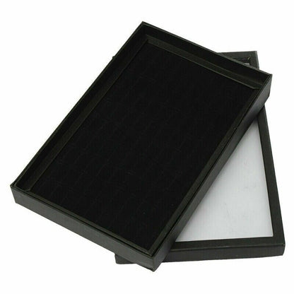 100 Slots Jewelry Ring Display Organizer Tray Holder Earrings Storage