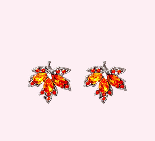 Maple Leaf Stud Earrings - Handmade