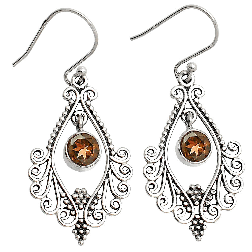 Victorian Filigree Natural Gemstone Earrings