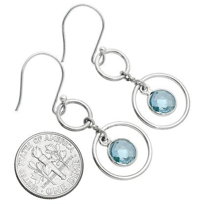 ⭕ Natural Gemstones Round Shape 925 Sterling Silver Earrings - Multi-Color Options