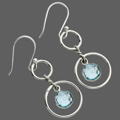 ⭕ Natural Gemstones Round Shape 925 Sterling Silver Earrings - Multi-Color Options