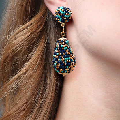 Colorful Beaded Dangle Earrings