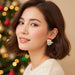 🎅 Santa Earrings with Pearl Drape Beard