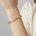 Citrine Rectangular Silver Link Bracelet