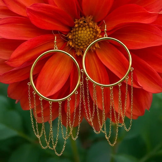 Chain Layered Fish Hook Chunky Earrings