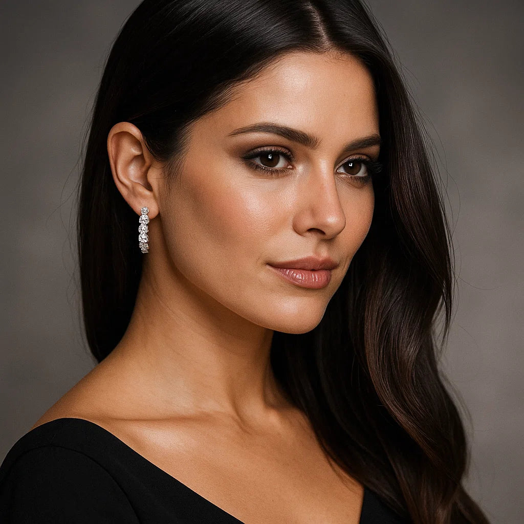 Half Hoop Cozy Cubic Zirconia Huggy Hoop Earrings