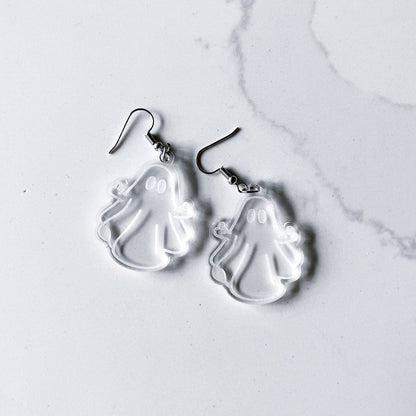 Clear Acrylic Ghost Dangle Earrings