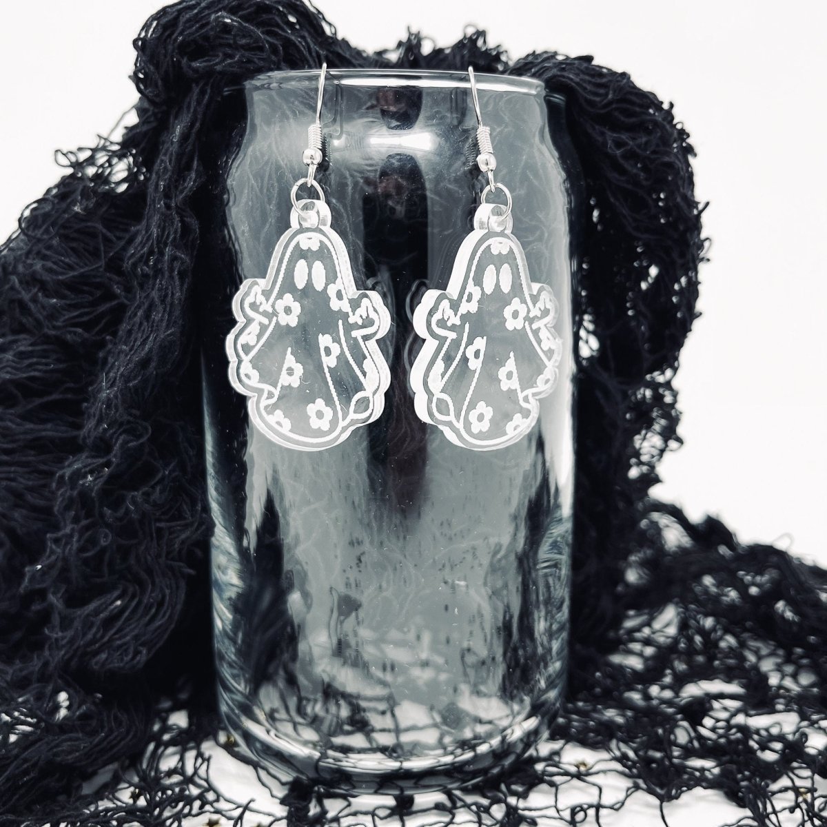 Clear Acrylic Ghost Dangle Earrings