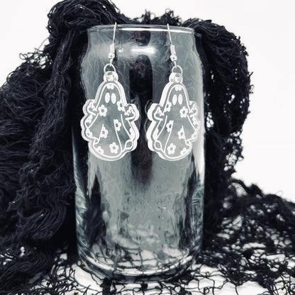 Clear Acrylic Ghost Dangle Earrings