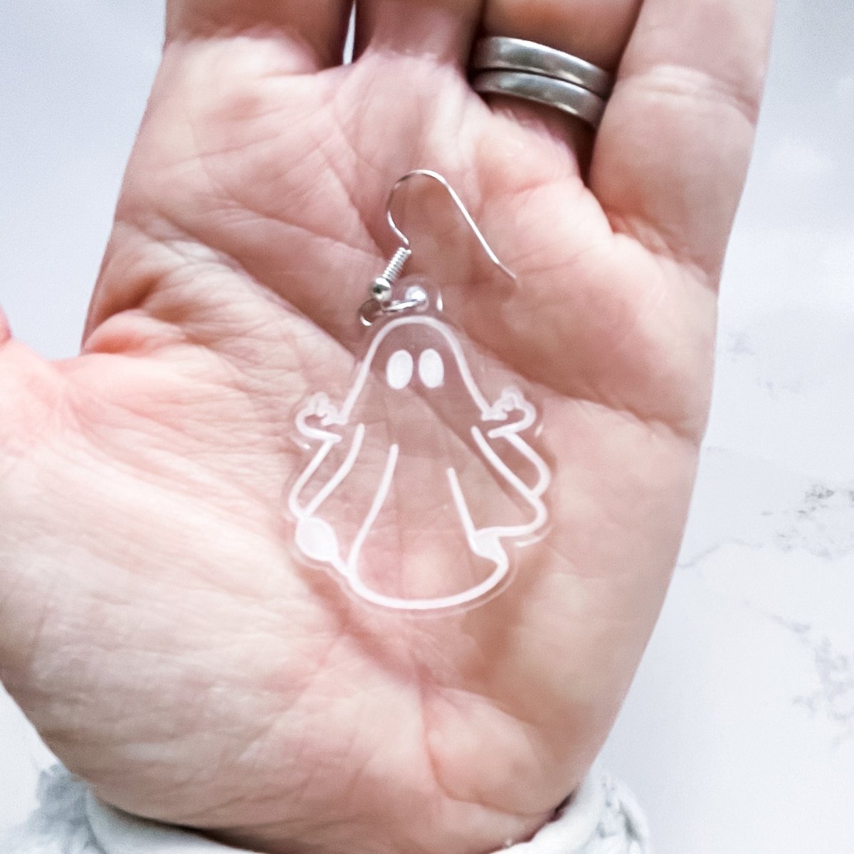 Clear Acrylic Ghost Dangle Earrings
