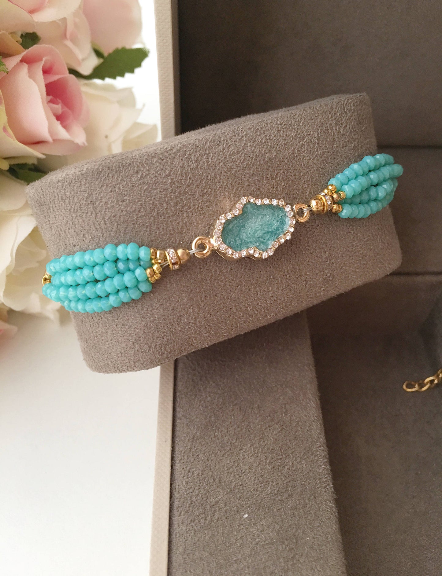 Hamsa Charm Bracelet, Seed Beads Bracelet, Lucky Bracelet