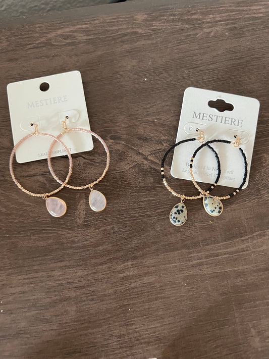 Rose Quartz & Seed Bead Teardrop Earrings - Two Stunning Styles