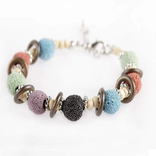 Multi Color Lava Stone Bracelet - add your favorite essential oils
