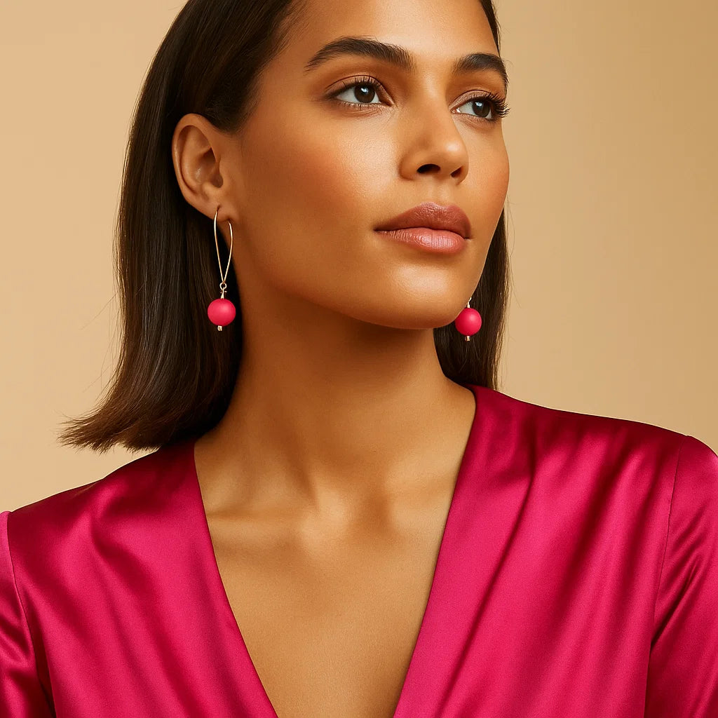 🌈 Neon Bead Dangle Earrings - 80's Retro Vibes with Custom Length!