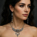 🌹💀 Roses & Skull Necklace & Earrings Set - Dark Romance