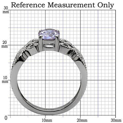 Light Amethyst Solitaire Ring - Stainless Steel